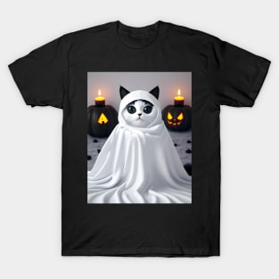 halloween cat - Modern digital art T-Shirt